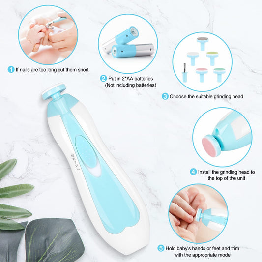 Six-in-one Multi-Function Anti-Scratch Baby Electric Nail Grinder