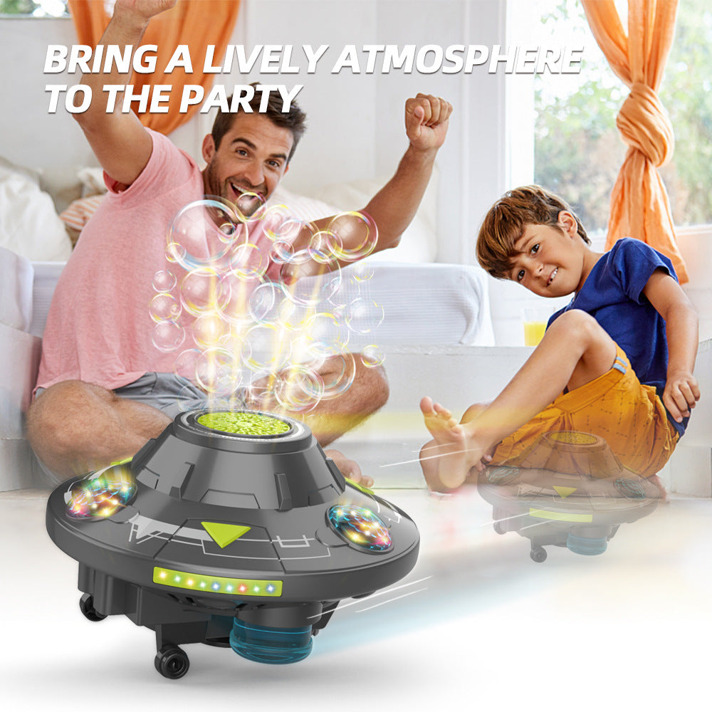 UFO Bubble Machine with Rotating Lights