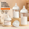 Wide Caliber Glass Baby Feeding Bottle with Anti-Choking Nipple